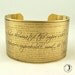 Sleuthing Sherlock Holmes Story - The Impossible and Improbable - Literary Quote Brass Cuff
