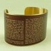 Captain Wentworth's Letter - Persuasion Literary Quote Brass Cuff Bracelet- Jane Austen Jewelry
