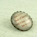 Literary Book Quote Brooch - She Is Too Fond Of Books - Louisa May Alcott