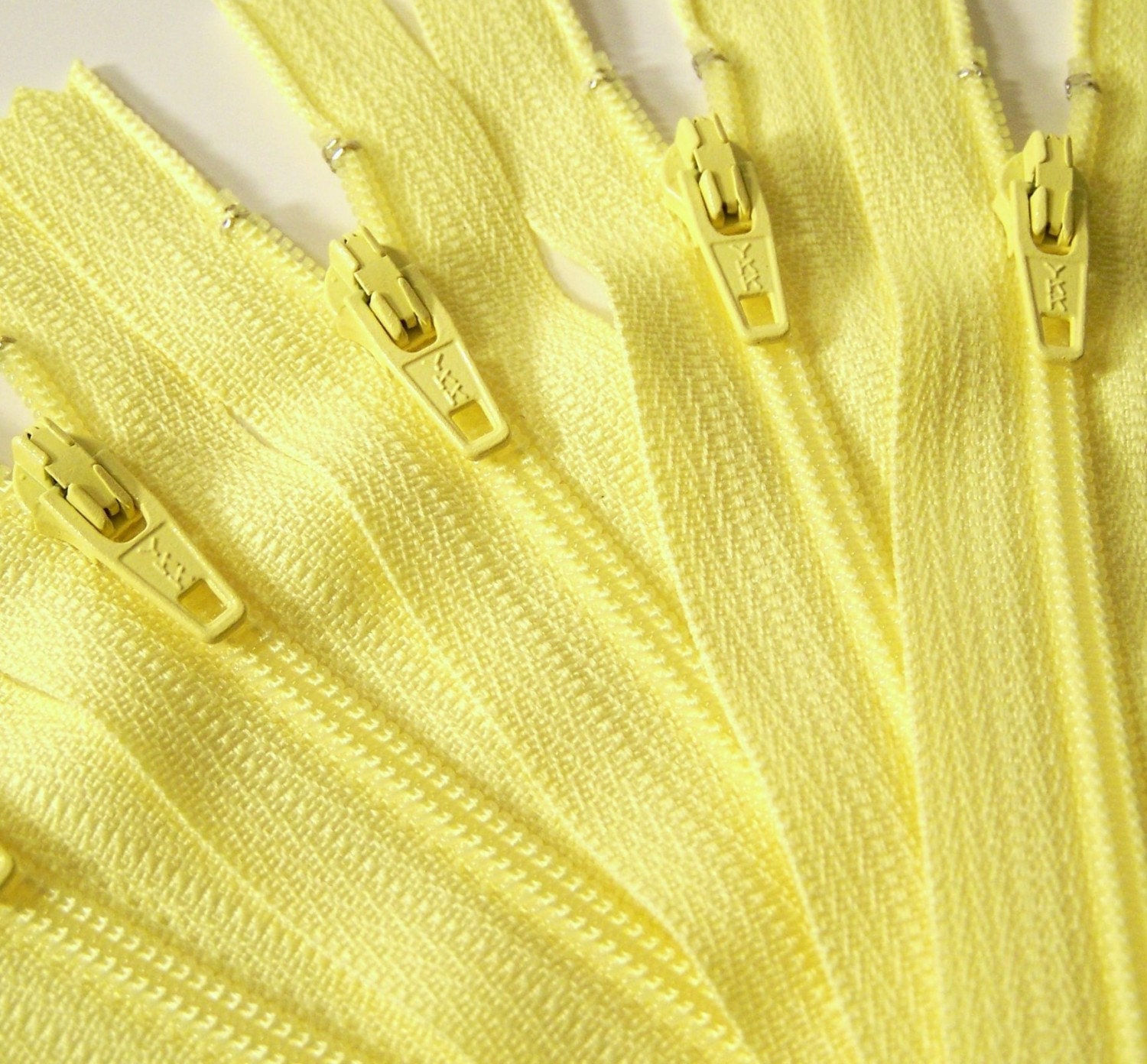 Ten Lemon Yellow 8 Inch Zippers YKK Color 503