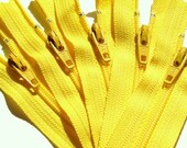 9 Inch Zippers YKK Color 131 Dandelion Yellow (10) Pieces