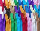 Zippers- SALE 50 Assorted 10 Inch YKK Closed Bottom Coil Zippers for Skirts, Dresses, Purses and More