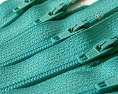 Ten Aquamarine 8 Inch Zippers YKK Color 049