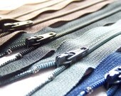 Earth Tones 9 Inch YKK Zipper Sampler Pack brown cream black white gray blue