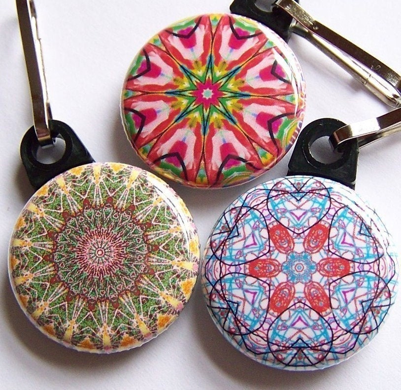 Kaleidoscope Zipper Pulls 3 piece State Fair Set