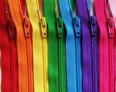14 Inch Ykk Zipper Rainbow Sampler Pack 10 pcs red orange yellow green blue purple pink black white