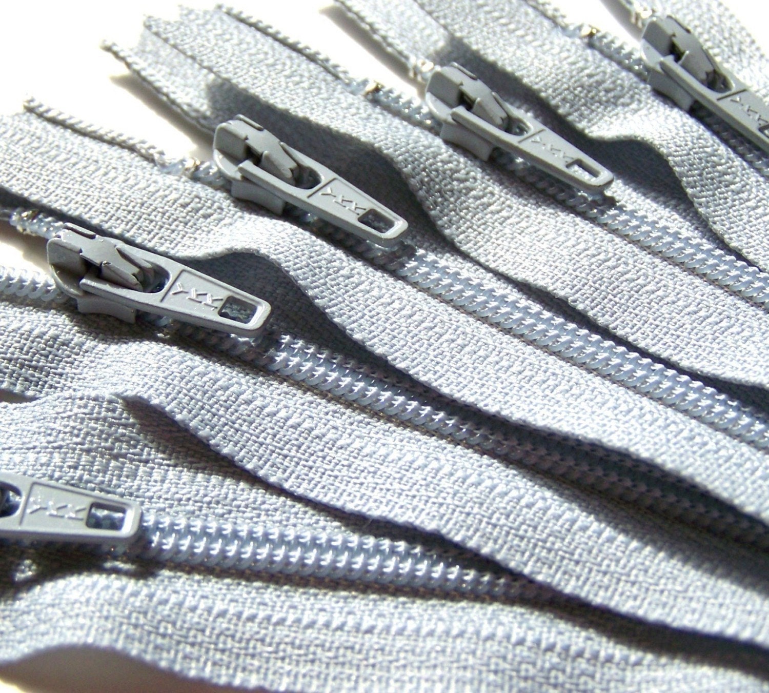 Ten Gray 14 Inch YKK Zippers Color 119