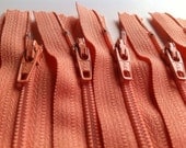 Ten 7 Inch Peach Ykk Zippers Color 057