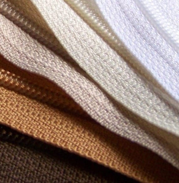 8 Inch YKK Zipper Bundle NATURALS brown tan beige vanilla white 10 pcs