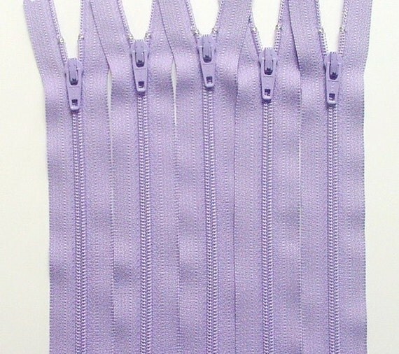 Ten 8 Inch Lavender YKK Zippers Color 553