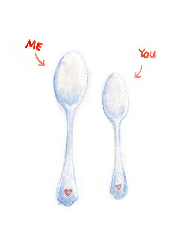 Let's Spoon - Greeting Card perfect for celebrating an anniversary, Valentine's Day, Love