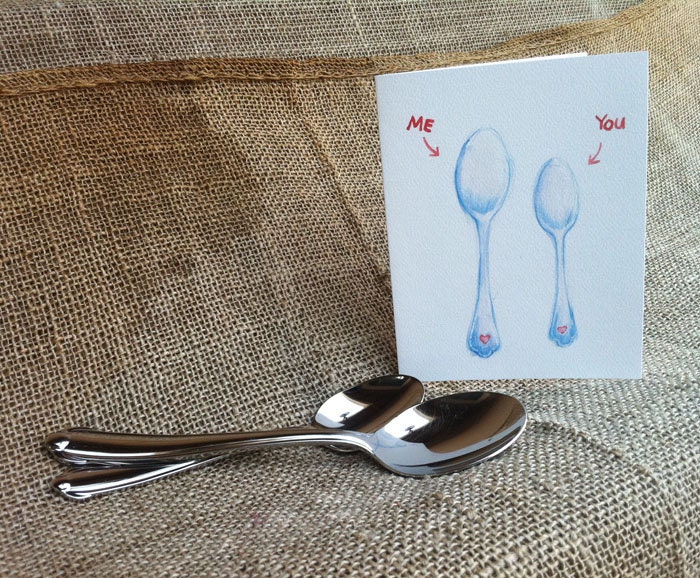 Let's Spoon - Greeting Card perfect for celebrating an anniversary, Valentine's Day, Love
