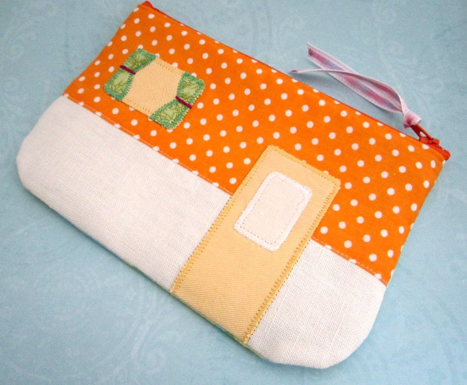 Boxing Day Sale - Retro Camper Clutch - Orange Trailer