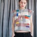 Cropped Wool 1980s Neon Geometry