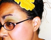 Mustard Oak Leaf Felt Headband