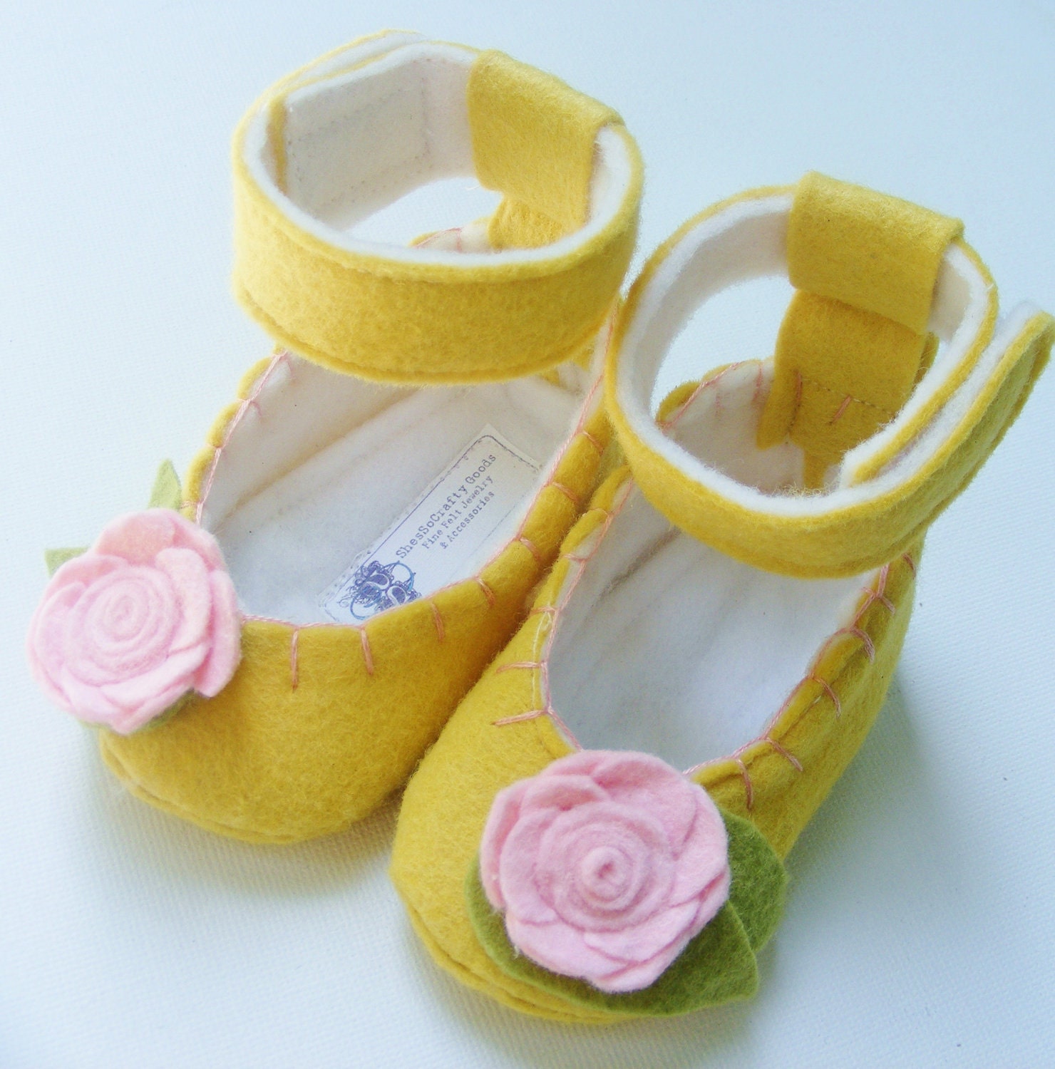 Pink Lemonade Wool Felt Baby Shoes