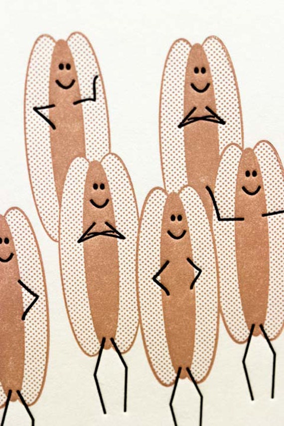 Letterpress Thank You Card, Many Franks