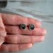 Black and Grey Vintage Tattoo Rose Post Earrings