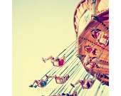 carnival swing photograph / ride, amusement park, fun, summer, whimsical, vibrant, sunlight / joy ride / 8x10 fine art photo