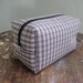 Mens plaid boxy toiletry bag from upcycled shirt