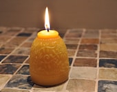 Beeswax Candle--Floral Textured