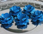 Handmade Paper Flowers 5 Blue Roses