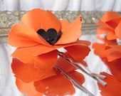 3 Orange Poppy Hair Pins