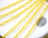7mm Delicate Plastic Yellow Chain - 39 inches / 100 cm - 2 pieces