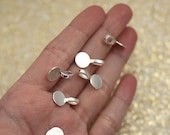 18mm Round Silver Color Bails - make cabochons into charms - 10 pc set