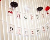 Firetruck Party Printable Happy Birthday Banner by The TomKat Studio