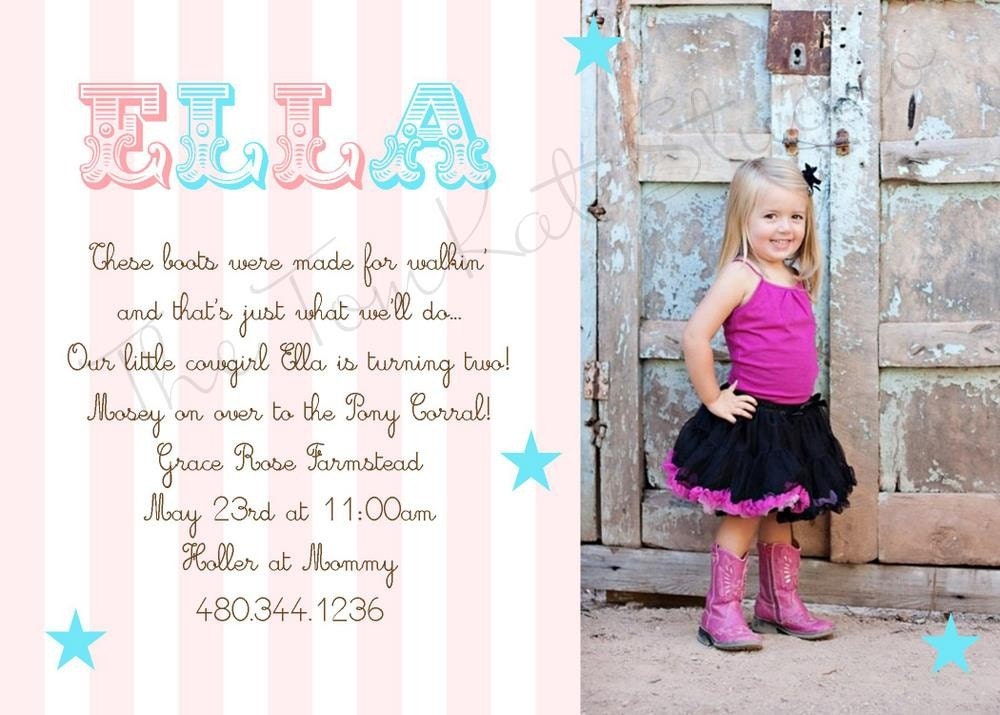 Cowgirl Party Printable Invitation Design by The TomKat Studio