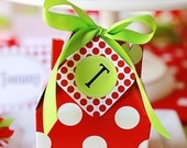 Christmas Gift Tags - Printable Polka Dot Monogram Party Circles - The TomKat Studio