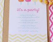 Chevron Cotton Candy Party Printable Invitation Design by The TomKat Studio