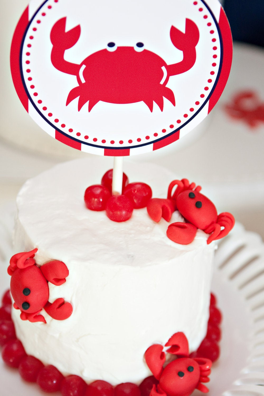 Nautical Crab Party Printable 4 inch Party Circles by The TomKat Studio