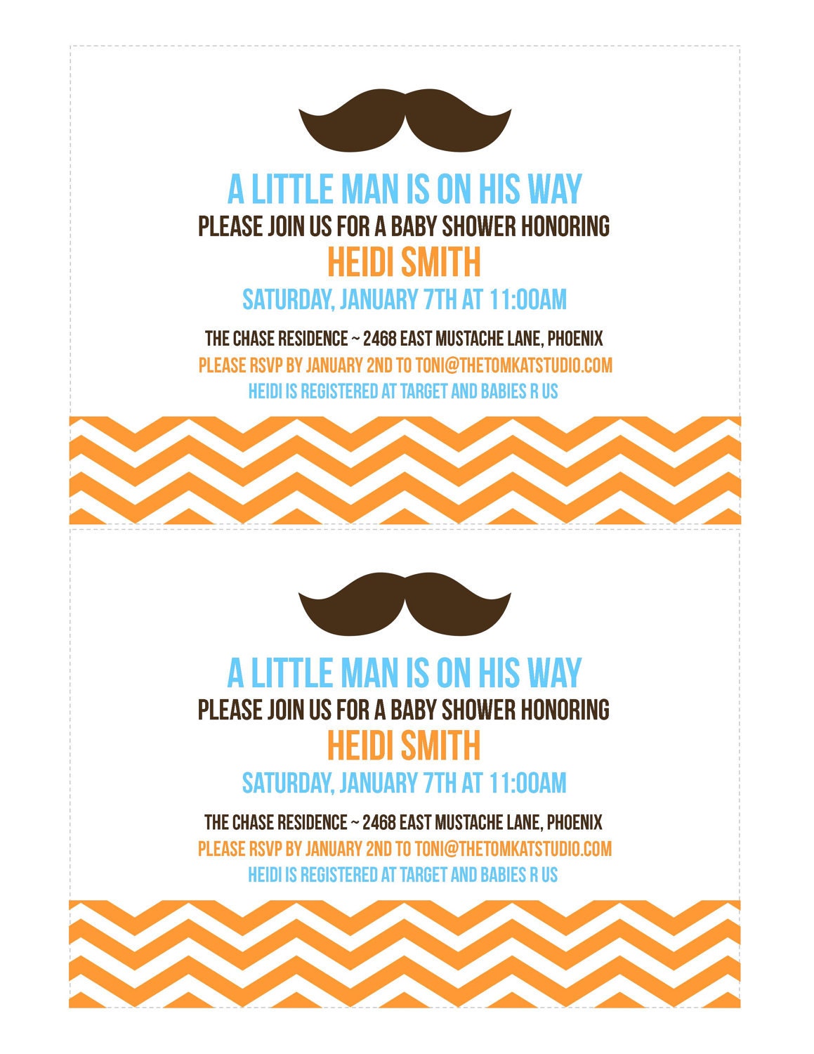 Little Man Invitation Design - Baby Shower and Birthday Party Printable Collection - The TomKat Studio