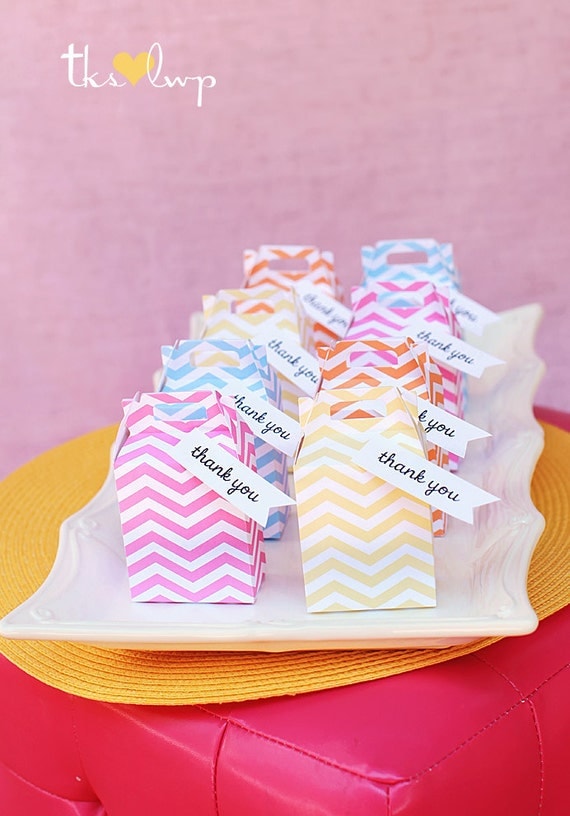 Chevron Cotton Candy Party Printable Thank You Flags by The TomKat Studio Il_570xn
