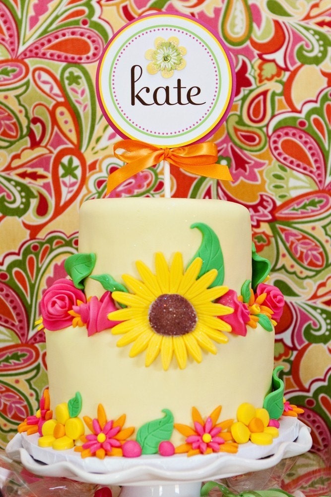 PRINTABLE 4 INCH Party Circles - Fairy Garden Birthday Party Collection - DIY by The TomKat Studio
