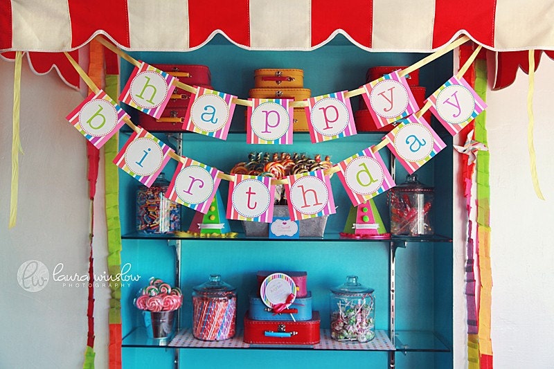 Lollipop Party Invitation - Printable Top Layer and Striped Paper - The TomKat Studio