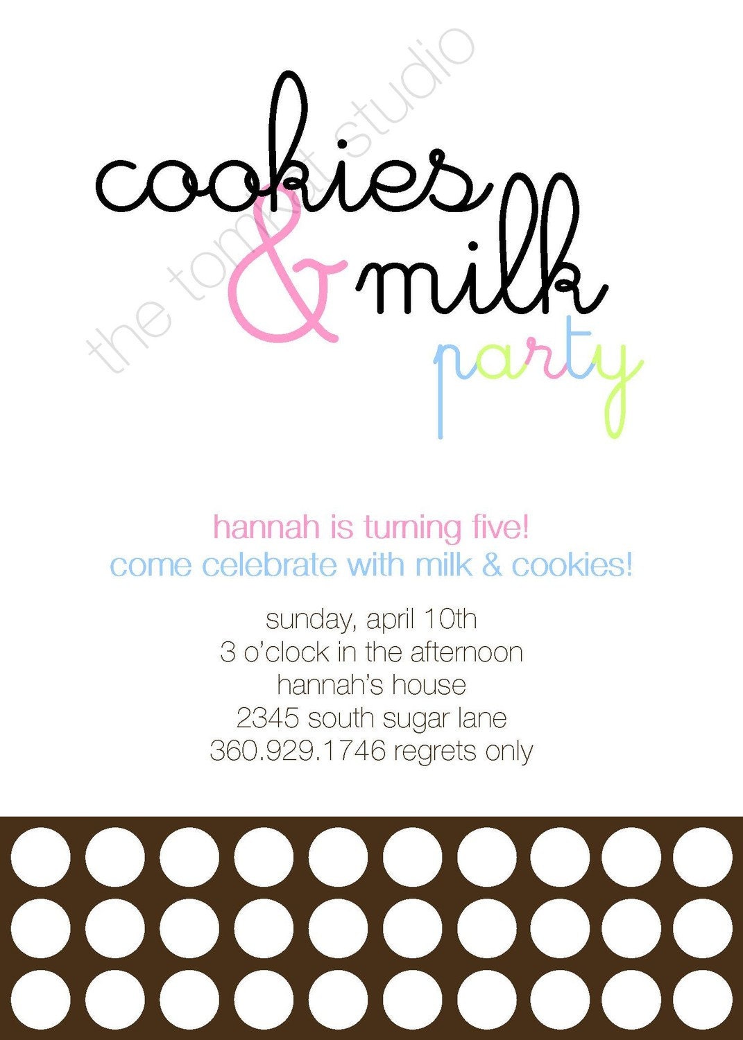 PRINTABLE Invitation Design - Milk and Cookies Birthday Party Collection - The TomKat Studio
