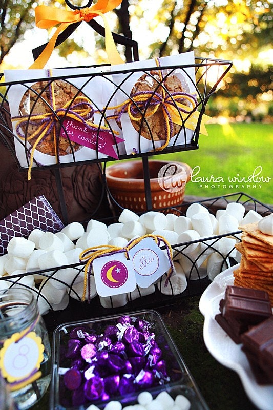 Glam Camping Party Printable Cupcake Toppers by The TomKat Studio
