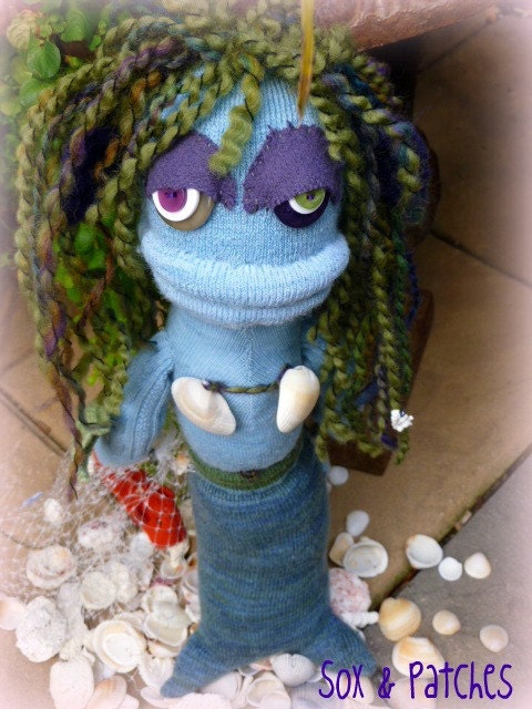 Elgee the Mermaid Sock Monster