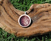 Recycled Glass and Clay Pendant - Plum/Purple circle - CrackledUp Recycled Glass and Clay Pendant - Plum/Purple circle - CrackledUp