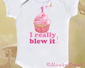 Girls 1st Birthday Romper Cupcake Onesie,  Funny Birthday Shirts Any Age Birthday