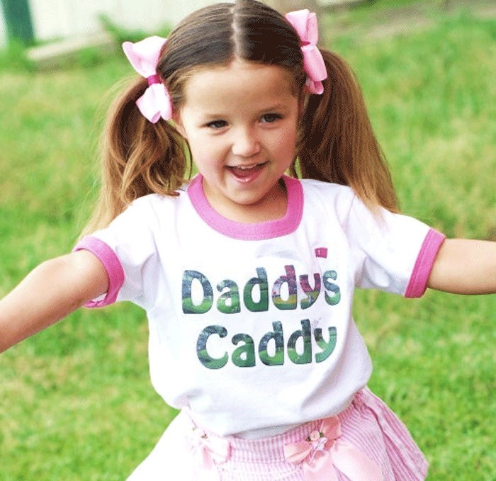 Girly Tee Daddys Caddy  Fun Summer shirt Girls Golf Shirt by Mumsy Goose 2T, 3T, 4T, 5/6