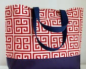 Towers Red XL Extra Large BIG Tote Bag  / Beach Bag - Ready to Ship