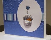 Happy Birthday Goldfish Card - Blue