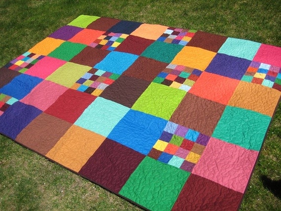 Modern Patchwork Bed Quilt - Patches of Patchwork