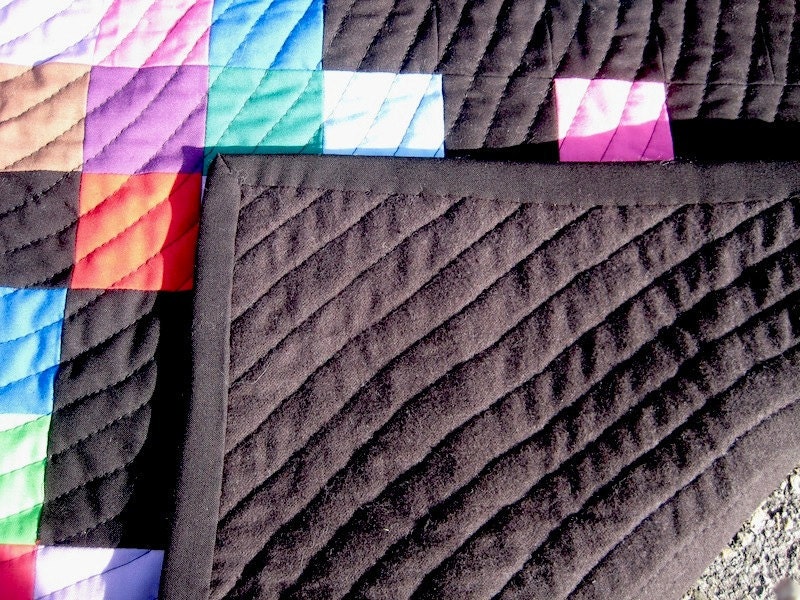 ON SALE - Modern Baby Quilt - Pixelated Patchwork