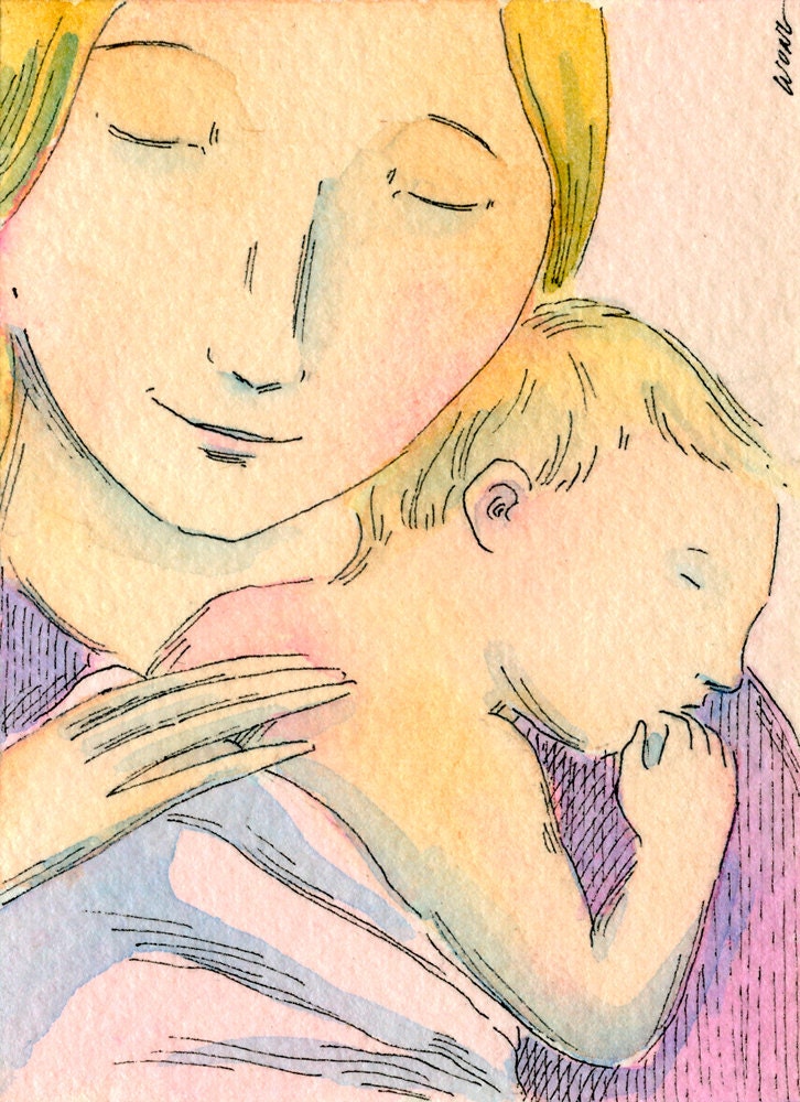 Original ACEO Painting -- Sleepy