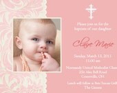 Baptism Invitation, Christening Invitation with Photo